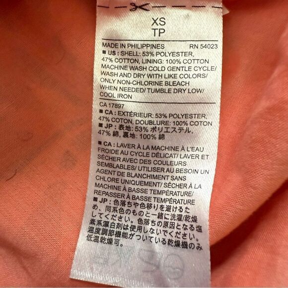 Banana Republic Orange Peach Floral Burn Out Tank Top Peachy Keen Womens Size XS - Picture 4 of 7